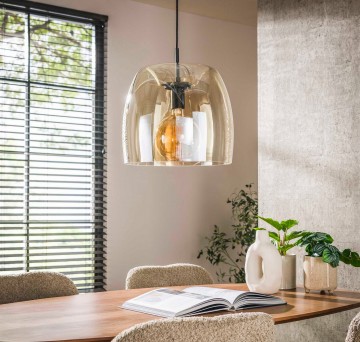 Hanglamp drift glass   amber 2 the lights company