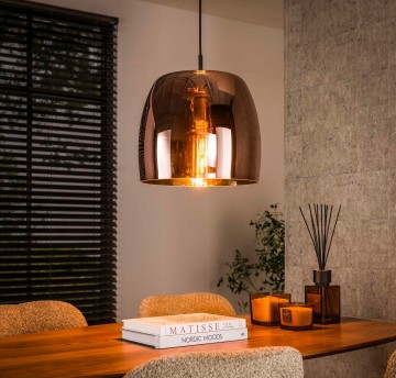 Hanglamp drift glass   copper the lights company