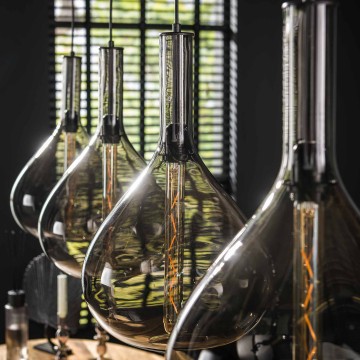 Hanglamp drop smoke glass 3 the lights company