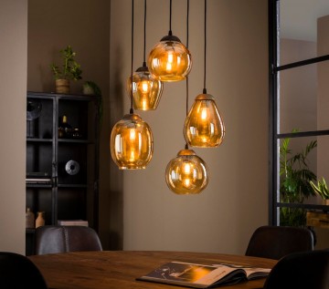 Hanglamp gold glas 7 the lights company