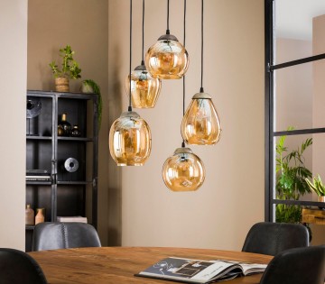 Hanglamp gold glas 8 the lights company