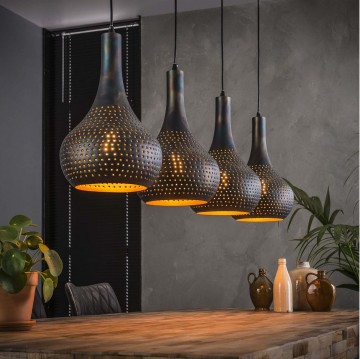 Hanglamp kegel industry zwart bruin 4   the lights company
