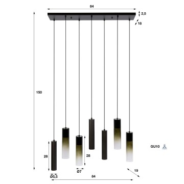 Hanglamp lungo sienna bruin 5 the lights company