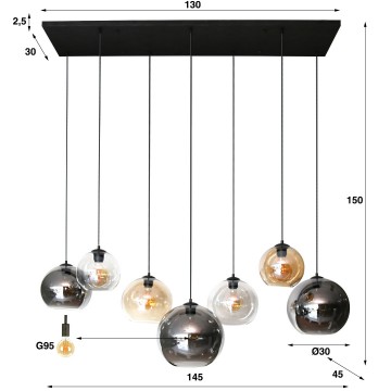 Hanglamp multi globe 5 the lights company