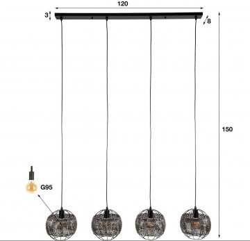 Hanglamp o25 armor open 5 the lights company