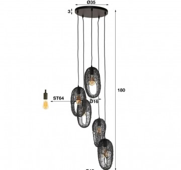 Hanglamp oog getrapt 4 the lights company