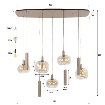Hanglamp serene 9l 4 the lights company