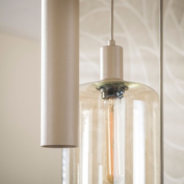 Hanglamp serene getrapt 5l beige 3 the lights company