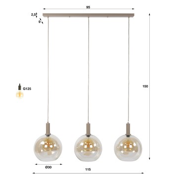 Hanglamp sfera beige 4 the lights company