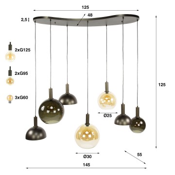 Hanglamp sfera cluster 5 the lights company