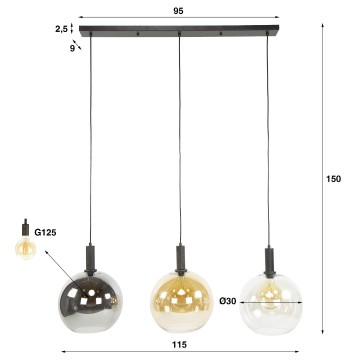 Hanglamp sfera tricolore 10 the lights company