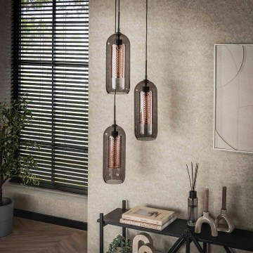 Hanglamp smoke glas getrapt 2 the lights company