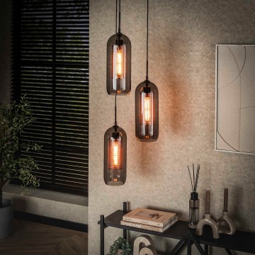 Hanglamp smoke glas getrapt the lights company