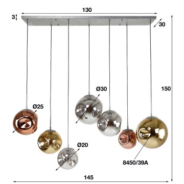 Hanglamp stellar 6 the lights company
