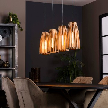 Houten hanglamp launch the lights company