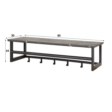 Kapstok marmerlook 6 haken 3 the lights company