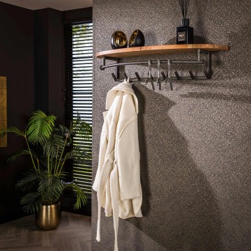 Kapstok round acacia 8 haken the lights company