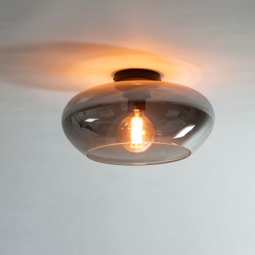 Plafondlamp elevate smoke grey glass the lights company