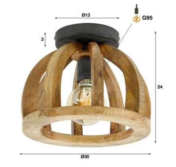 Plafondlamp gebogen spijl 3 the lights company