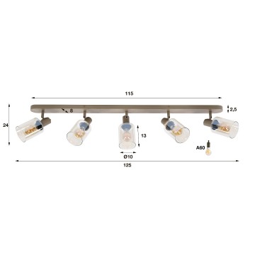 Plafondlamp sepiora 5l beige 4 the lights company