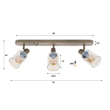 Plafondlamp sepiora beige 4 the lights company