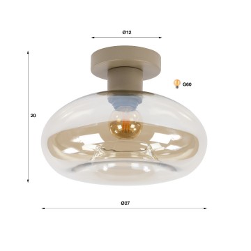 Plafondlamp soll beige 2 the lights company