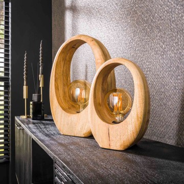 Tafellamp arch mango wood l 4 the lights company