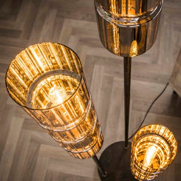 Vloerlamp  getrapt cylinder glas 2 the lights company