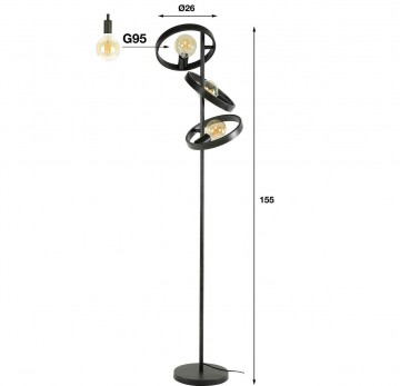 Vloerlamp hove 4 the lights company