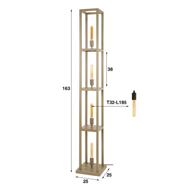 Vloerlamp quadra beige 4 the lights company
