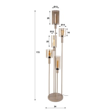 Vloerlamp sepyora 5l beige 3 the lights company
