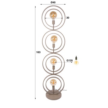 Vloerlamp turn around beige 6 the lights company